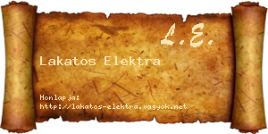 Lakatos Elektra névjegykártya